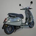 Modern Light Gray Scooter With Dark Blue Seat And Blue Accent Line Design