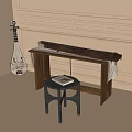 Modern musical instrument Guzheng Pipa 3d model