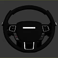 Car Black Steering Wheel With Multifunctional Controls Modern Interior And Central Logo 3d model