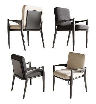 Modern Single Chair Combination Dining Chair Desk Chair Tea Chair Fabric Single Chair Metal Chair 3d model