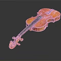 Classic Brown Wooden Violin With Shiny Body And Detailed Scroll Design