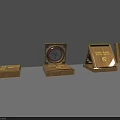 Hand Carved Wooden Sculpture Display Cases With Circular Artwork And Engraved Boxes