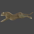 Cheetah 3D Model In Dynamic Running Pose With Detailed Fur Pattern
