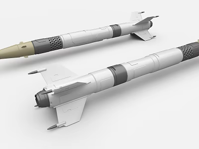 Industrial Missile Equipment Design Featuring Warhead Propulsion Section And Stabilizing Fins 3d model