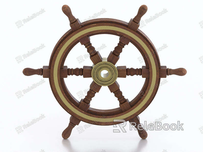 rudder ship steering wheel model