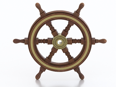 rudder ship steering wheel model