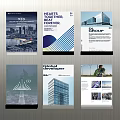 Decorative Display Set of Brochures with Modern Architectural and Cityscape Designs