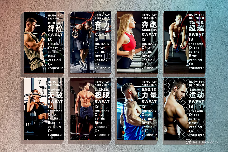 Fitness Training With Dumbbell Exercises Pull Ups Treadmill Running Muscle Building And Strength Workout 3d model 