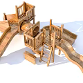 wooden slide 3d model