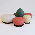 Colorful Round Woven Poufs in Modern Design for Living Room Decor