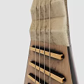 Traditional Chinese Pipa As Home Living Accessory With Wooden Body And Blue White Pattern Band