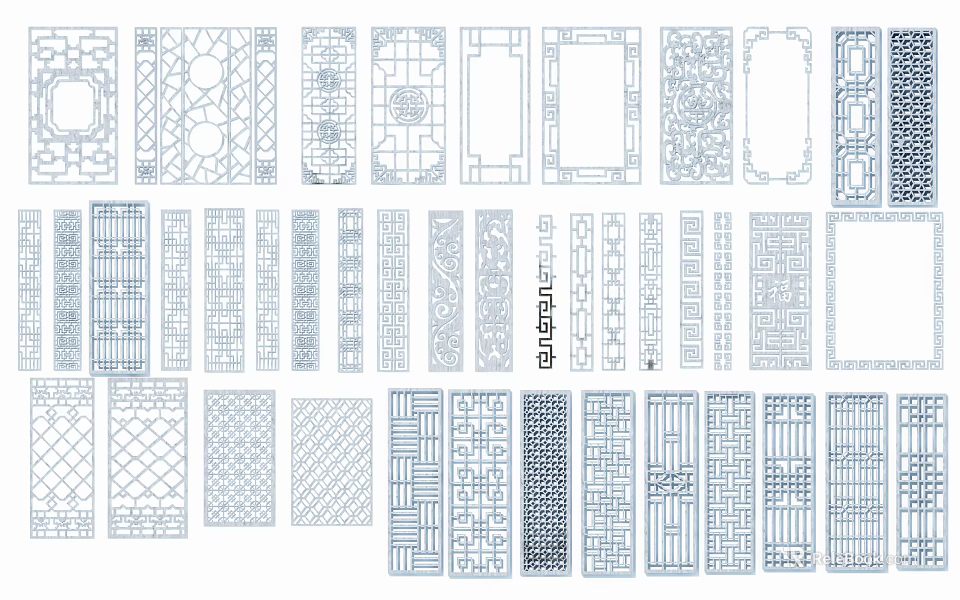 Creative Decorative Partition Designs With Intricate Patterns And Various Styles 3d model