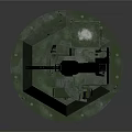 Green Military Automatic Weapon Turret System With Circular Base And Mechanical Parts