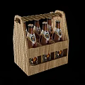 Wine Bottles And Glasses In Strawberry Wedding Decorative Wooden Crate