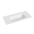 Sleek Modern White Ceramic Rectangular Countertop Washbasin with Smooth Surface