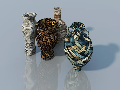 Elegant Swing Doors With Intricate Patterns And Smooth Surface Design 3d model
