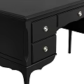 Classic Black Dressing Table Design With Multiple Drawers And Elegant Legs 3d model