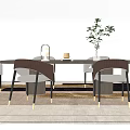 Dining Table Dining Chair Combination Fabric Dining Chair Simple Style Dining Table Dining Chair 3d model