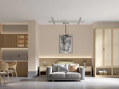 Hospital Outpatient Clinic Waiting Area With Sofa And Cabinets 3d model