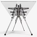 Modern Minimalist Table And Chair Set With Transparent Glass Top And Metal Frame