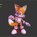Tails the Anthropomorphic Fox Character With Orange Fur White Gloves And Red Shoes