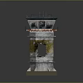 Modern Control Tower Building With Top Observation Platform And Detailed Yellow Gray Base Structure 3d model