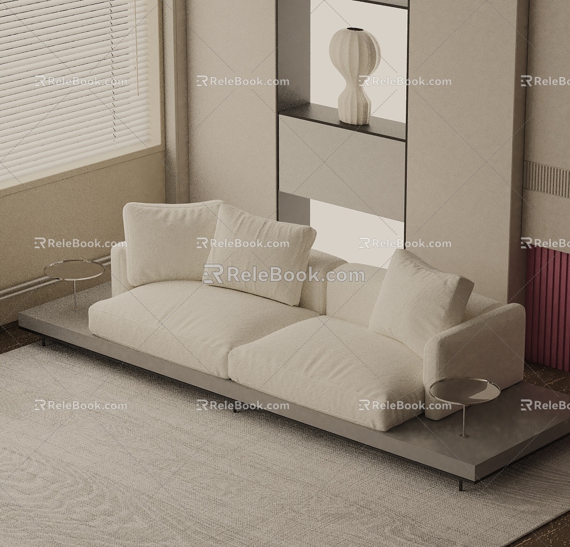 Three-seat sofa 3d model