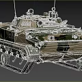 Armored Military Tank With Camouflage Paint Number 201 Tracks Turret And Weapon System