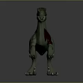 Realistic 3D Velociraptor Model With Green Body Red Chest And Sharp Claws 3d model