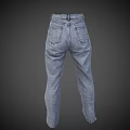 Blue High Waist Straight Leg Jeans In Denim Fabric With Classic Pockets And Button Closure