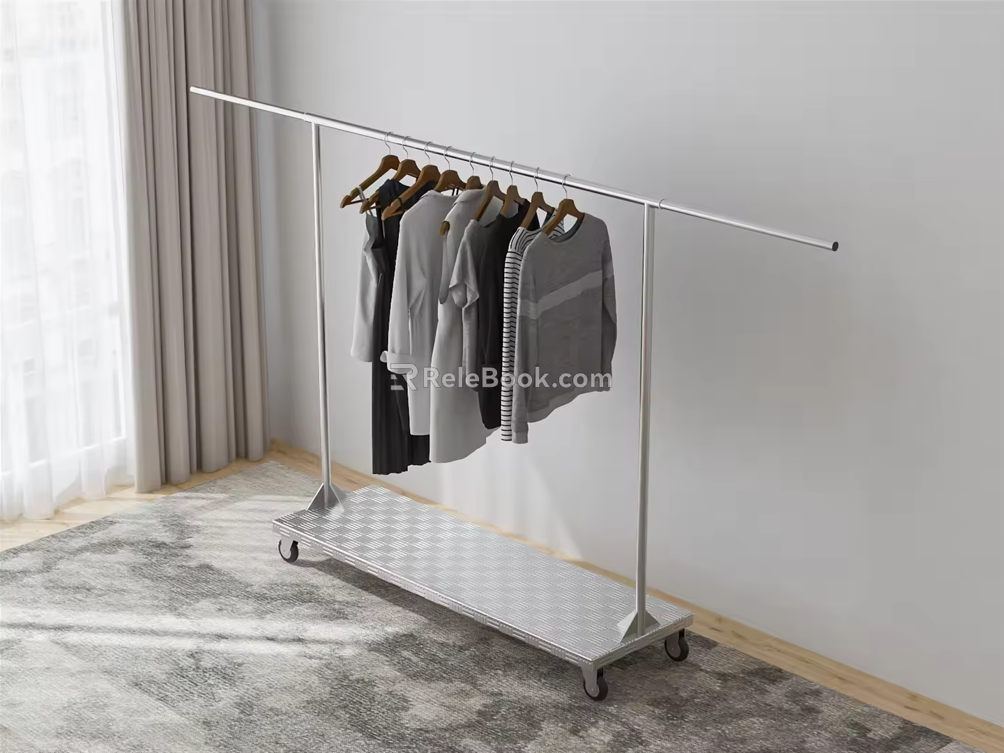 Modern drying rack with wheels drying rack 3d model