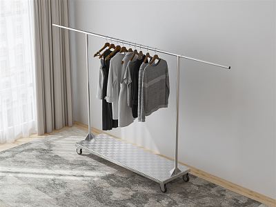 Modern drying rack with wheels drying rack 3d model