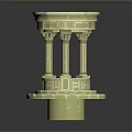 Elegant Classical Stone Architectural Model With Round Top Columns And Intricate Base Design