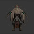 Male Fantasy Character With Pointed Ears Small Horns And Robe Armor Design