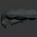 3D Model of Adult Cow With Nursing Calf in Gray Sculptural Design