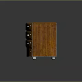 Stylish Vintage Wooden Console Cabinet With Curved Front Multiple Drawers And Metal Handles