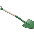 Durable Green Garden Shovel With Wooden Handle And Metal Blade