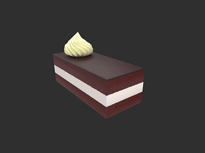 Chocolate Cake Dessert Low Polygon 3d model