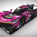 Pink Acura Race Car Featuring Number 60 And Sponsor Logos