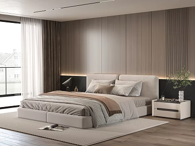 Minotti Double Bedroom Nightstand 3d model