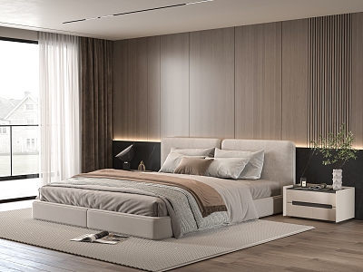 Minotti Double Bedroom Nightstand 3d model