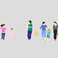 Many characters 3d model
