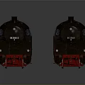 Vintage Steam Train Model With Black Red Details And Double Locomotive On Dark Background