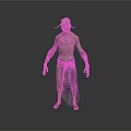 Woman Fantasy Character With Horns Textured Skin Decorative Skirt And Arm Bands