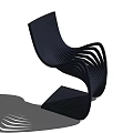 Modern Black Single Chair Featuring Sleek Curved Lines And Unique Design 3d model
