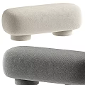 Modern Upholstered Sofa Stool With Light and Dark Gray Fabric And Sturdy Support Legs 3d model