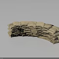 Household Sandbags Stacked in Curved Shape with Natural Hessian Material for Home Use