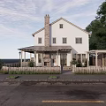 Jianou single-family villa rural self-built house street villa landscape fireplace villa courtyard villa 3d model