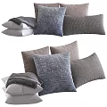 Modern Decorative Throw Pillows In Blue Gray And Beige With Textured Patterns
