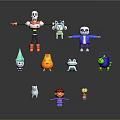 Colorful Game And Movie Characters In Various Cartoon Styles And Poses